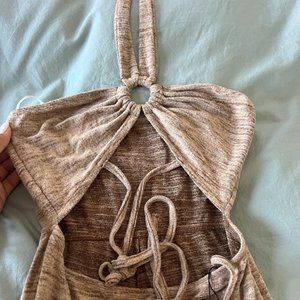 SheIn NWT halter Jumpsuit Cream Color